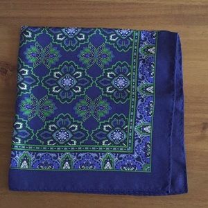 NWT CREMIEUX MENS BLUE 100%SILK POCKET SQUARE